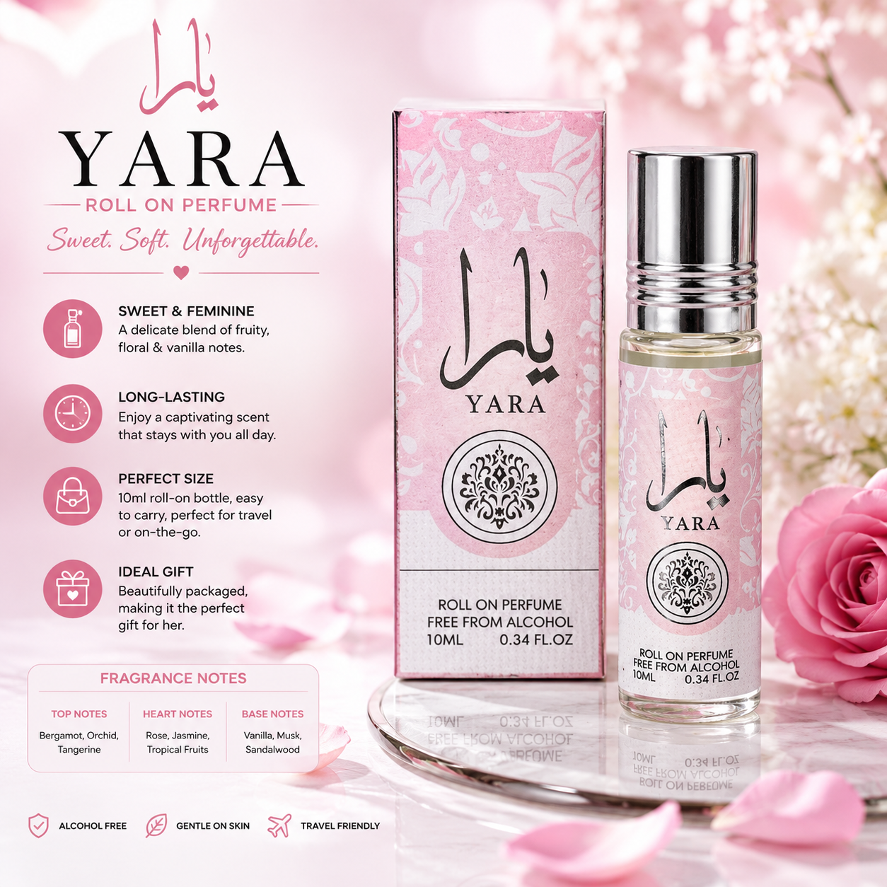 Yara Perfume Fragrance - Arabic Yara Roll On Perfume 10ml