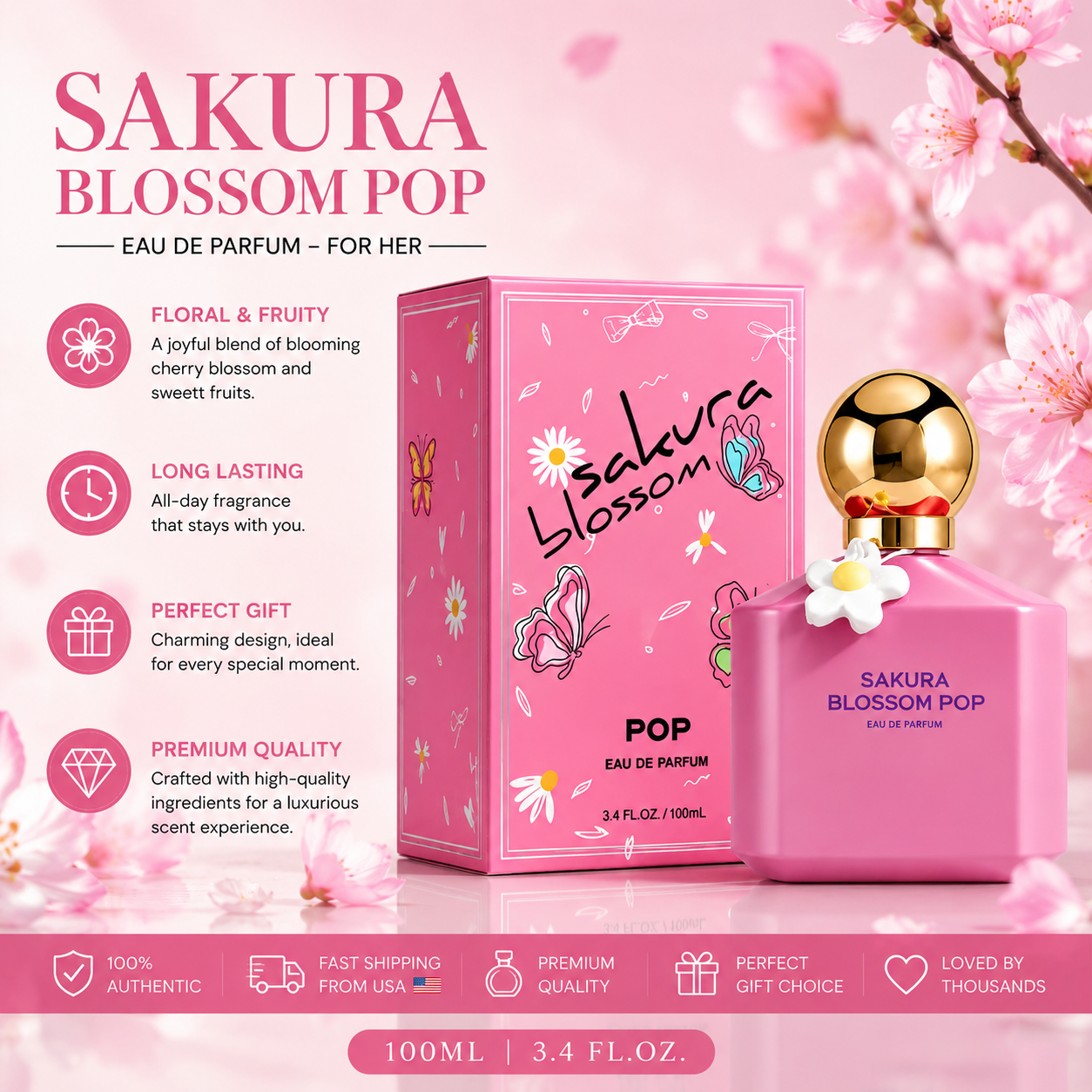 Perfume Fragrance For Girls - Sakura Blossom POP Eau De Parfum
