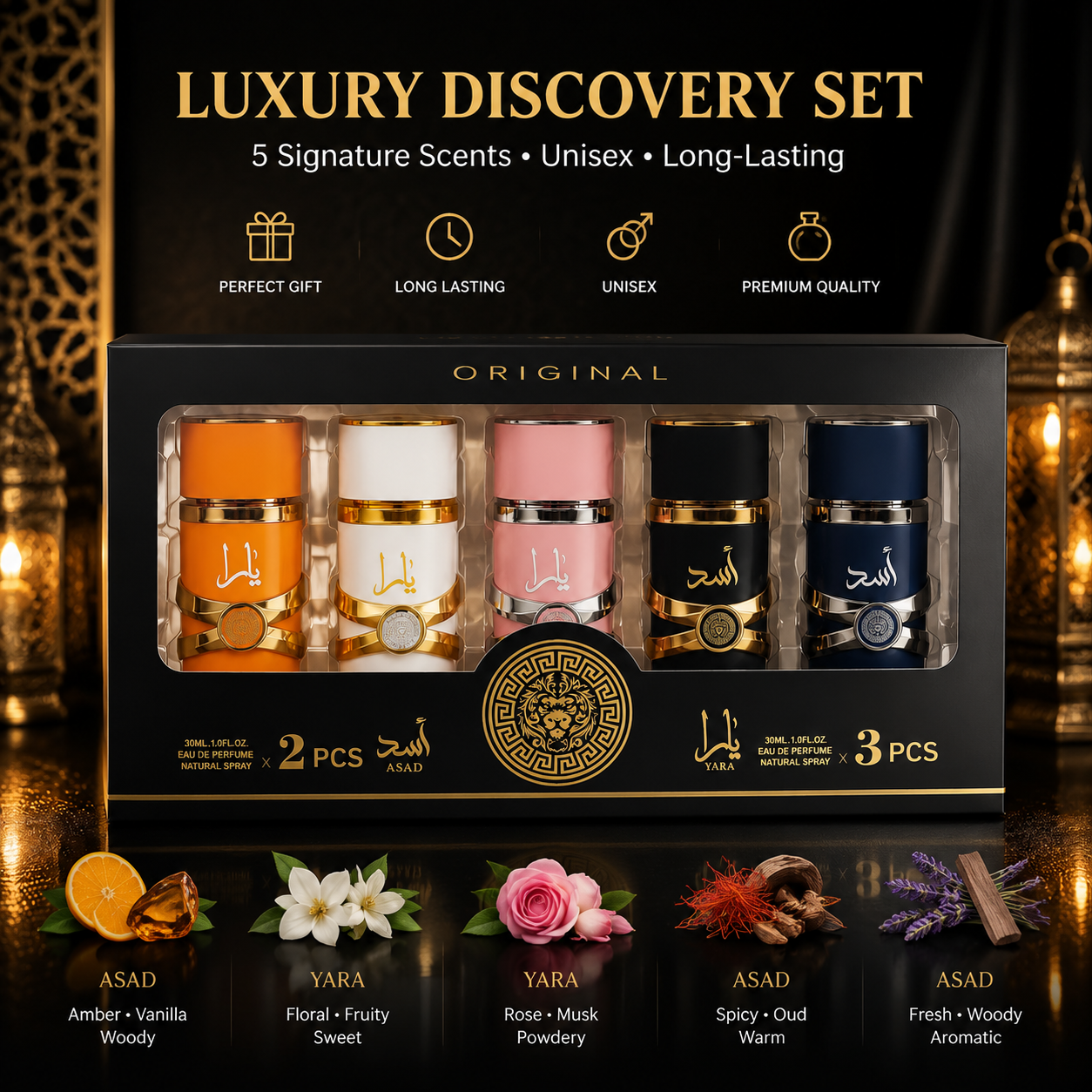 Perfume Set 5pcs Asad Yara 30m - Yara Perfume Fragrance review and price