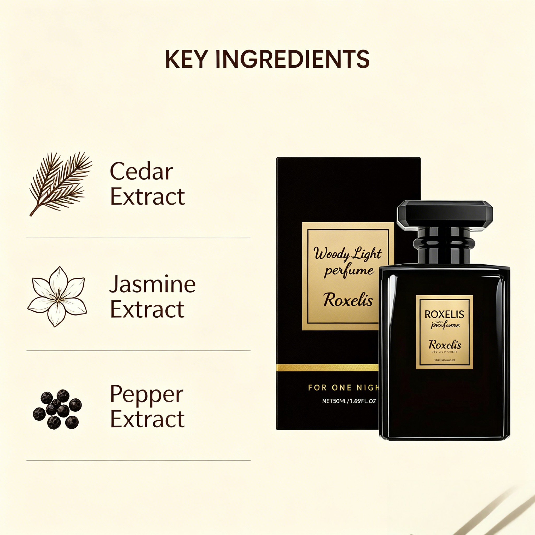 ROXELIS Woody Light Perfume, L - Perfume Fresh Fragrance review and price